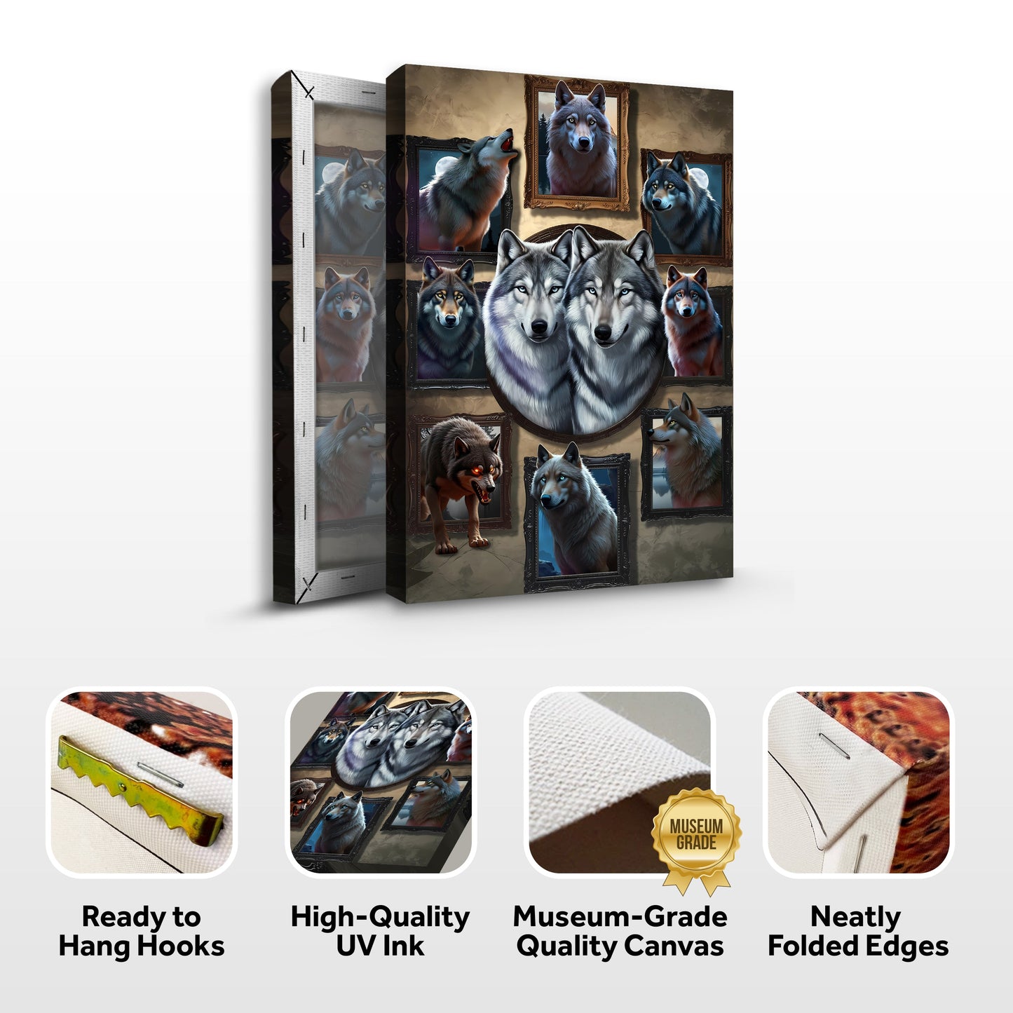 Legacy of the Wild – 3D Wolf Collage Wall Art