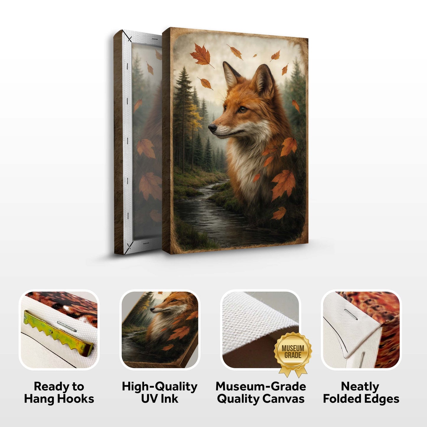 Autumn Sentinel – Woodland Fox Canvas Art