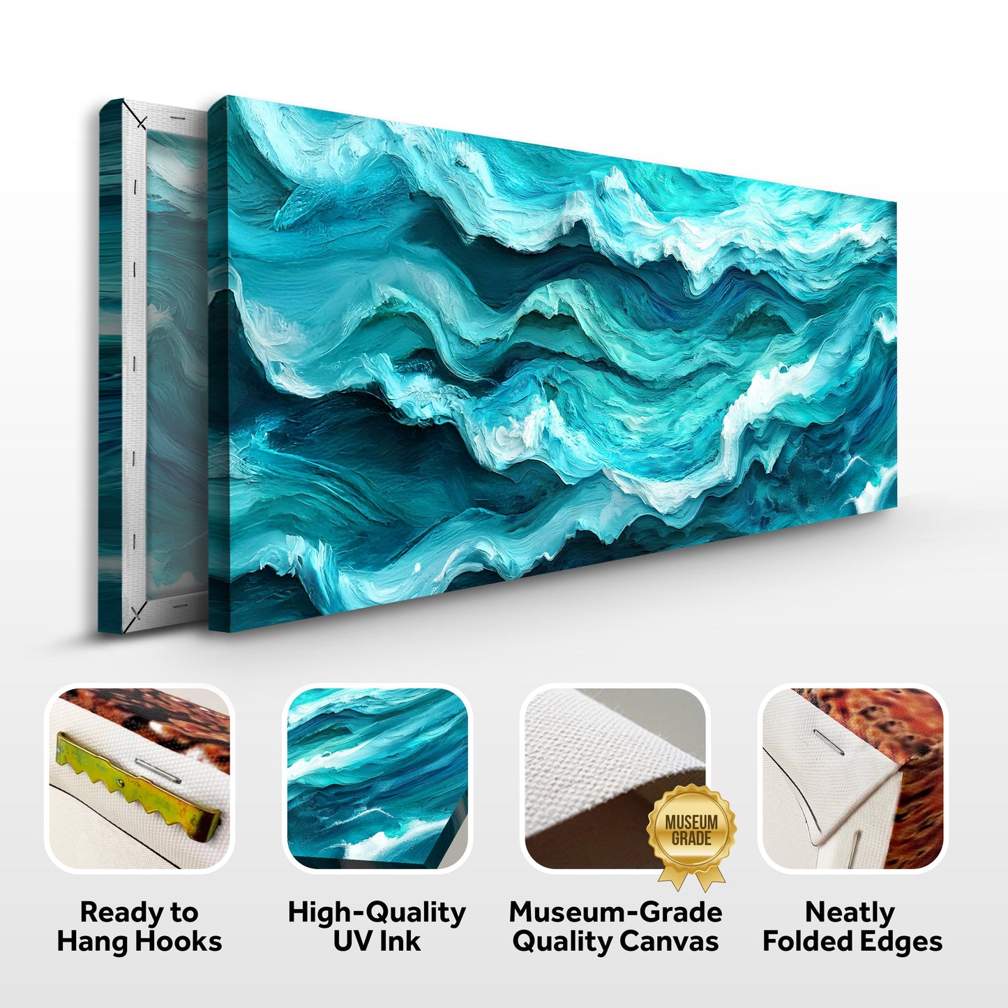 Blue Ocean Abstract Waves – Modern Coastal Wall Art