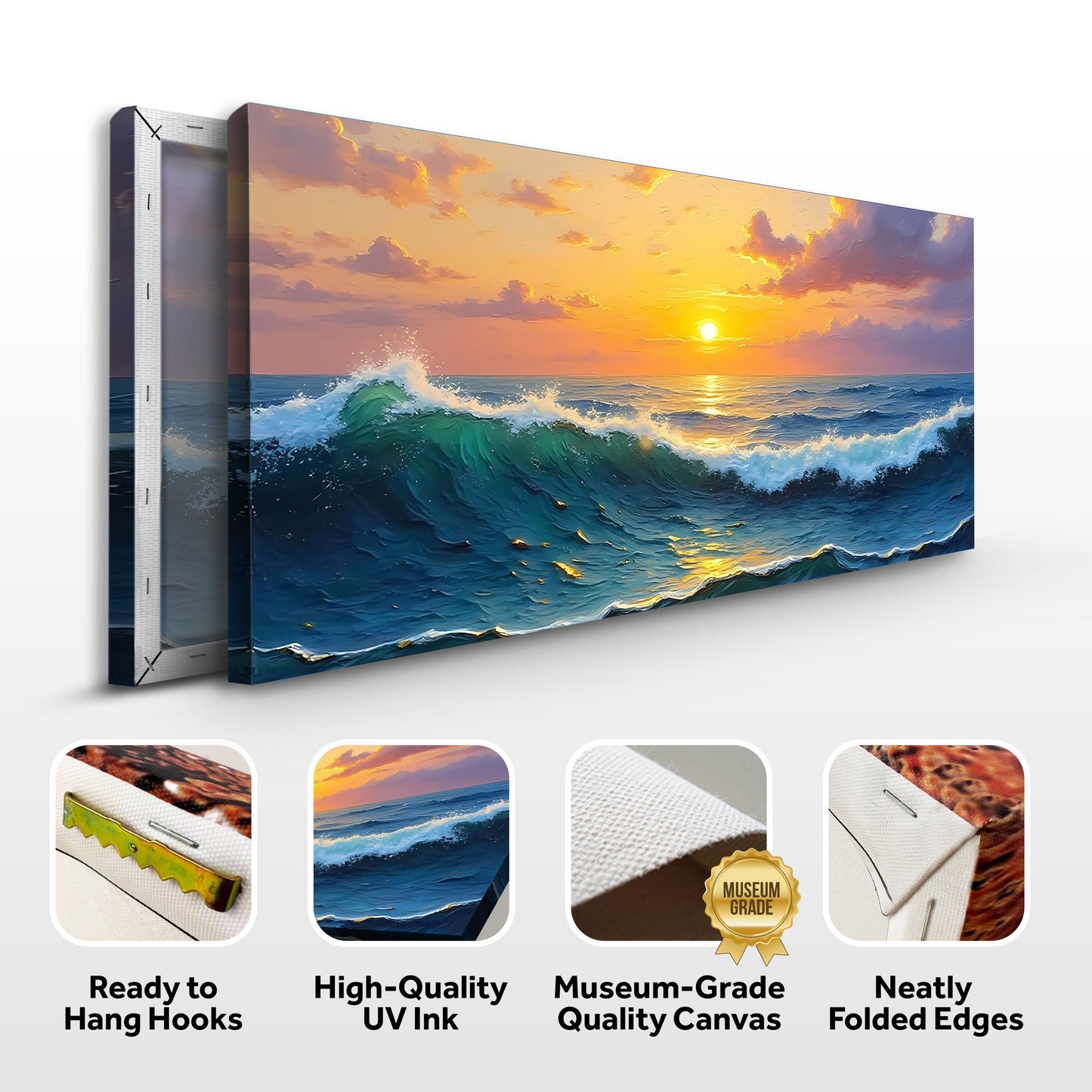 Waterscape Abstract XII – Sunset Wave Horizon Wall Art