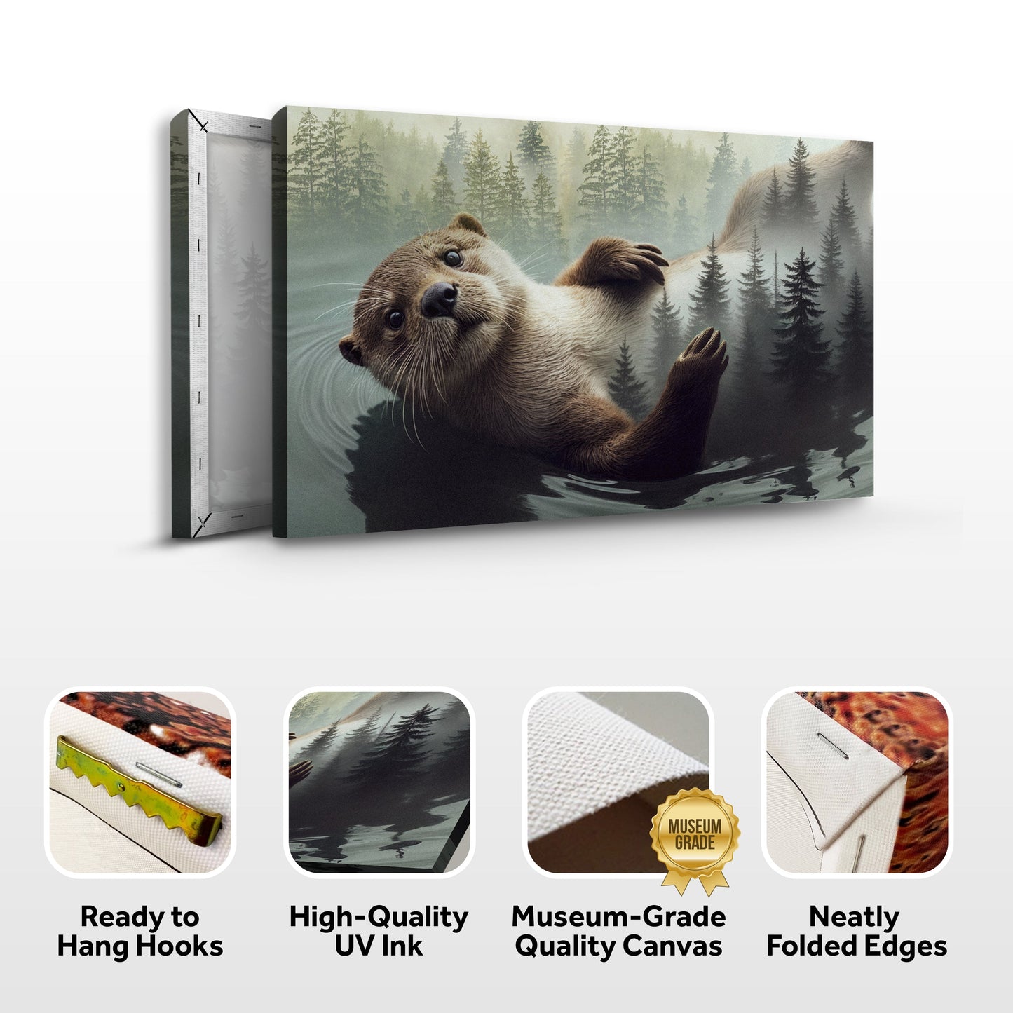 Drift of the Quiet Wild – Otter Double Exposure Wall Art