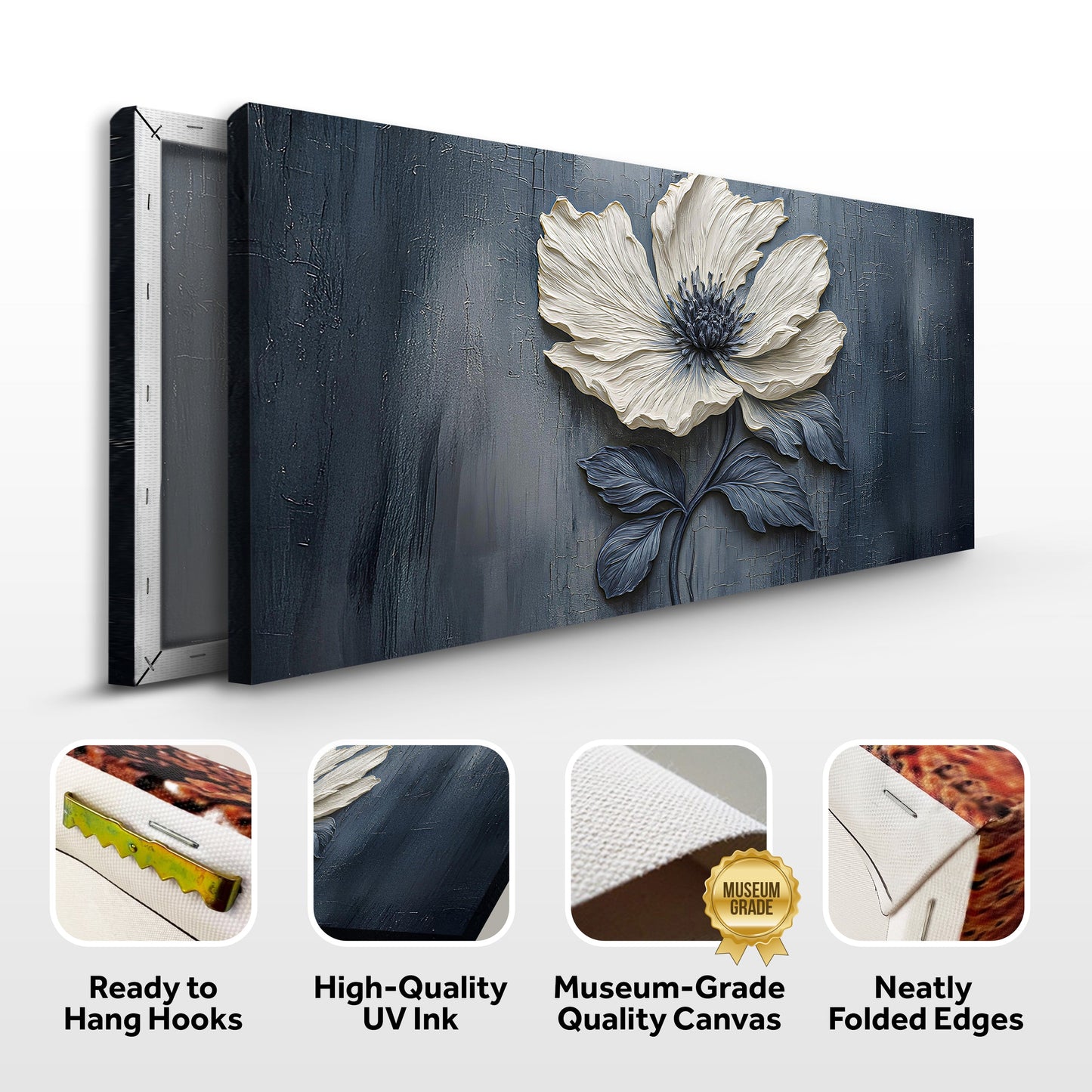 Textured Floral Bloom – Canvas Wall Art