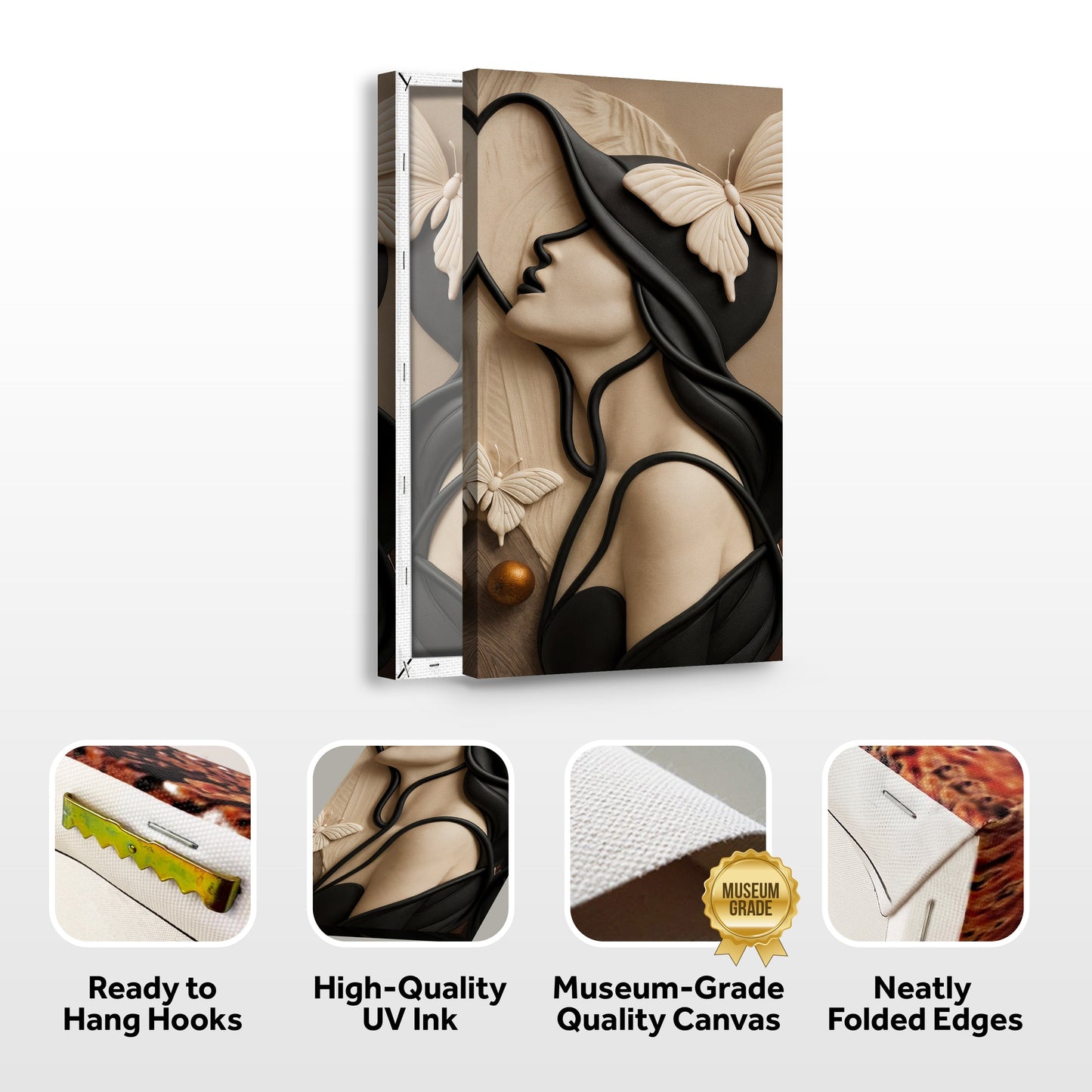 Soft Muse – Japandi Sculptural Silhouette Wall Art