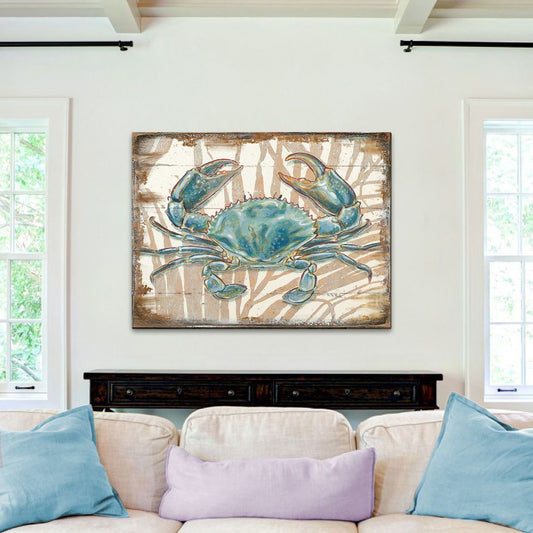 Tangerang Crab — Handcrafted Coastal Wooden Wall Art (Nature Wonders 95224‑2B)