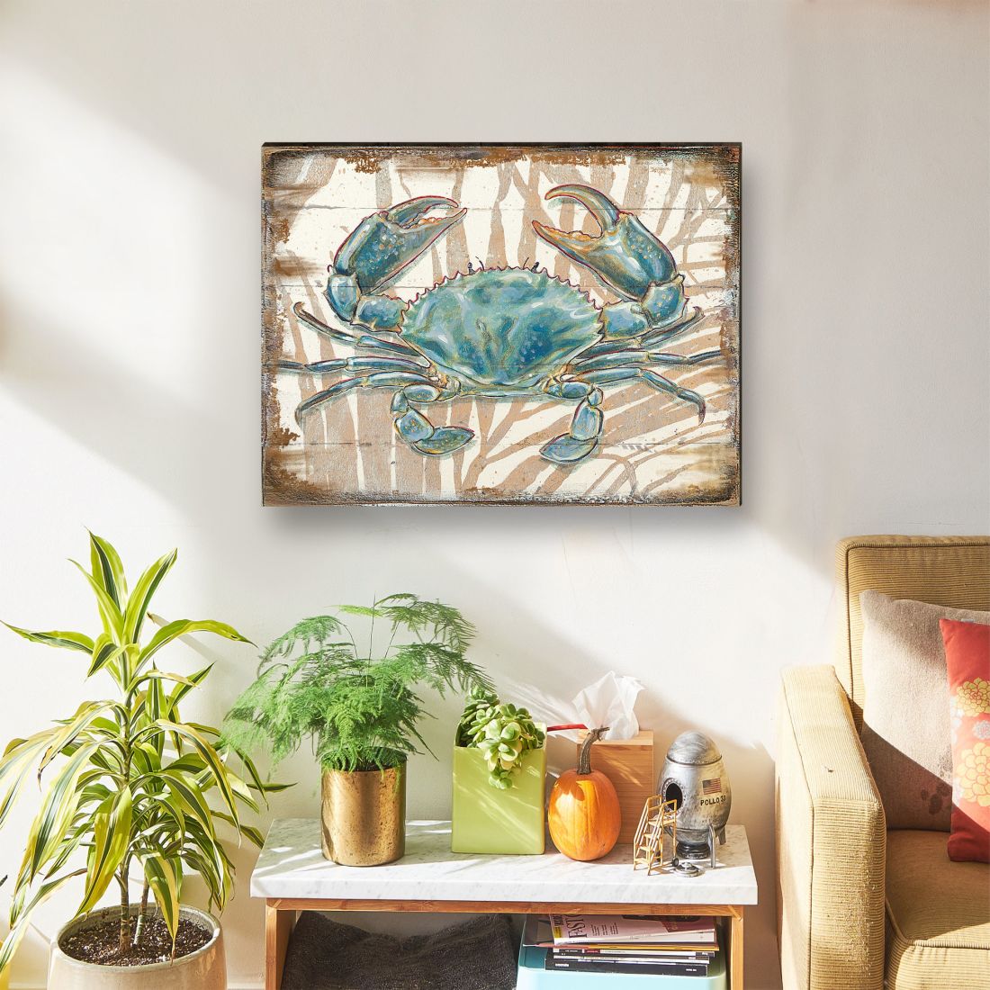 Tangerang Crab — Handcrafted Coastal Wooden Wall Art (Nature Wonders 95224‑2B)