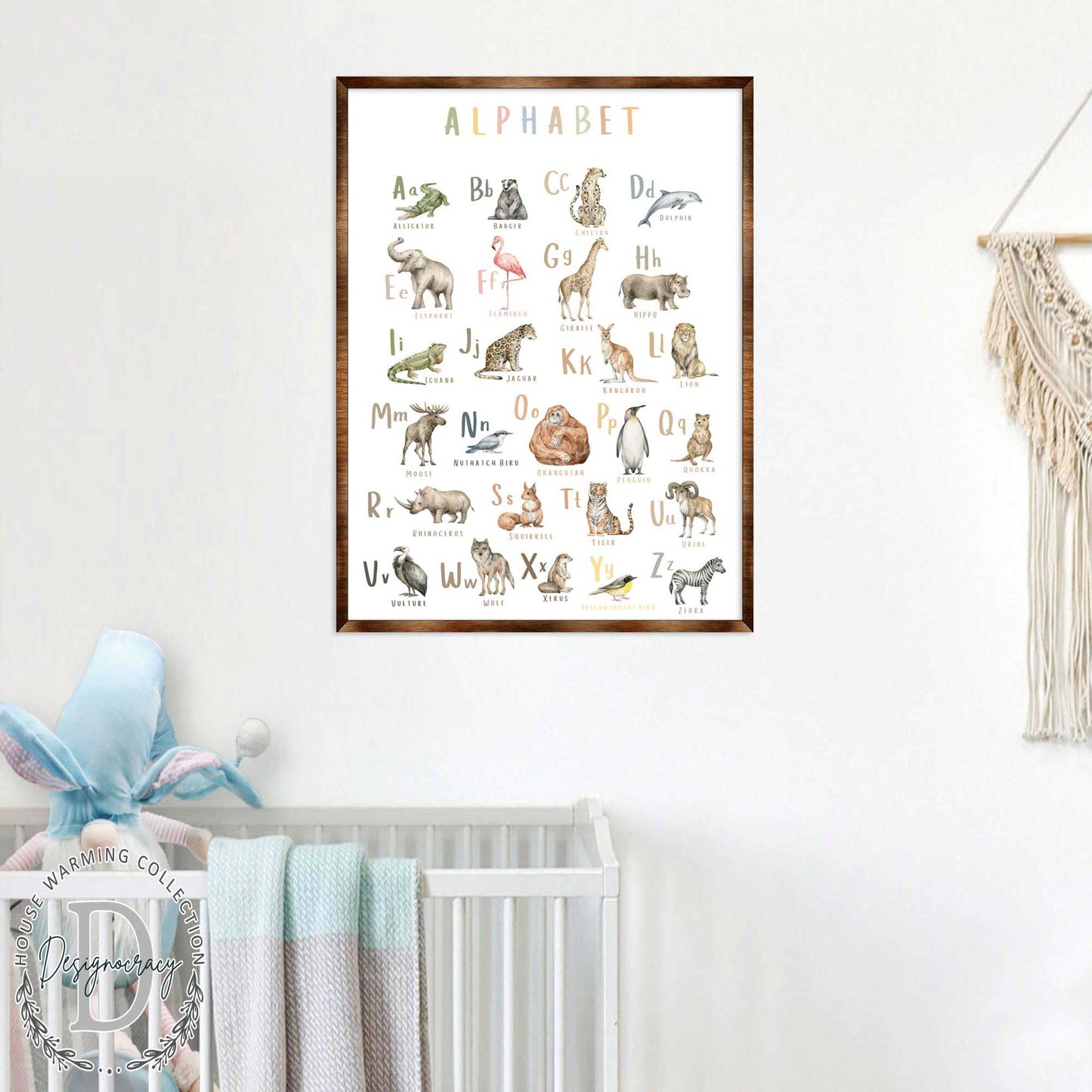 Animal Alphabet Art – Wooden Educational Wall Decor
