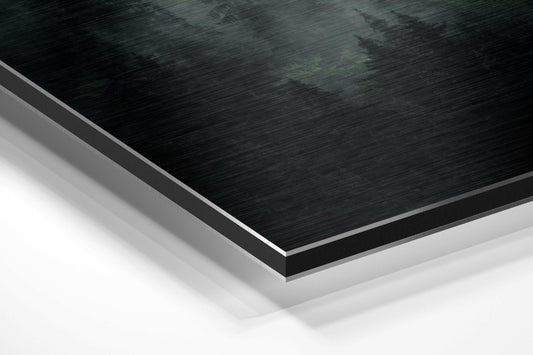 Evergreen Fogscape – Brushed Aluminum Wall Art