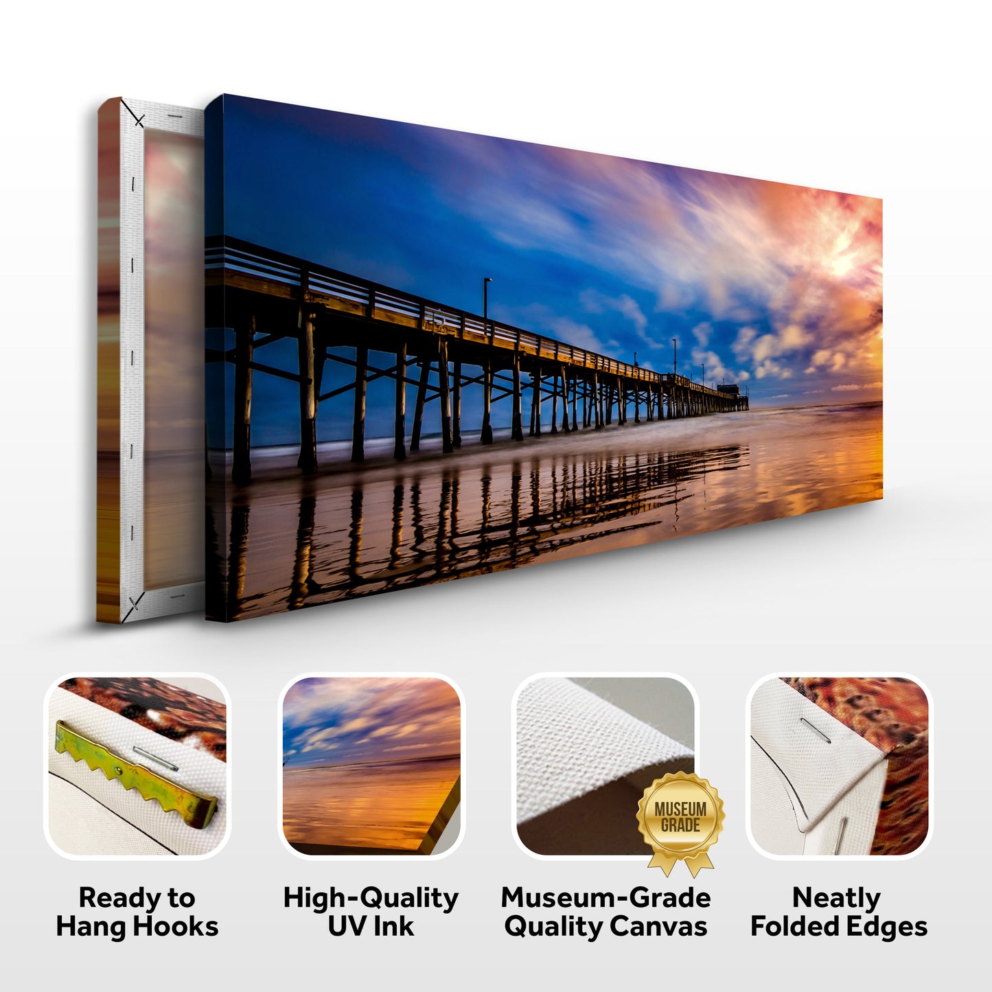 Pier at Dawn – Coastal Sunrise Canvas Wall Art