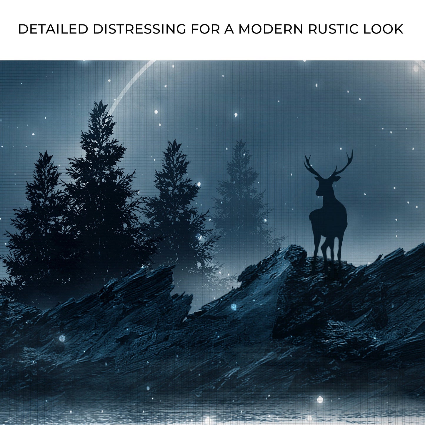 Moonlit Watcher – Midnight Deer Canvas Art