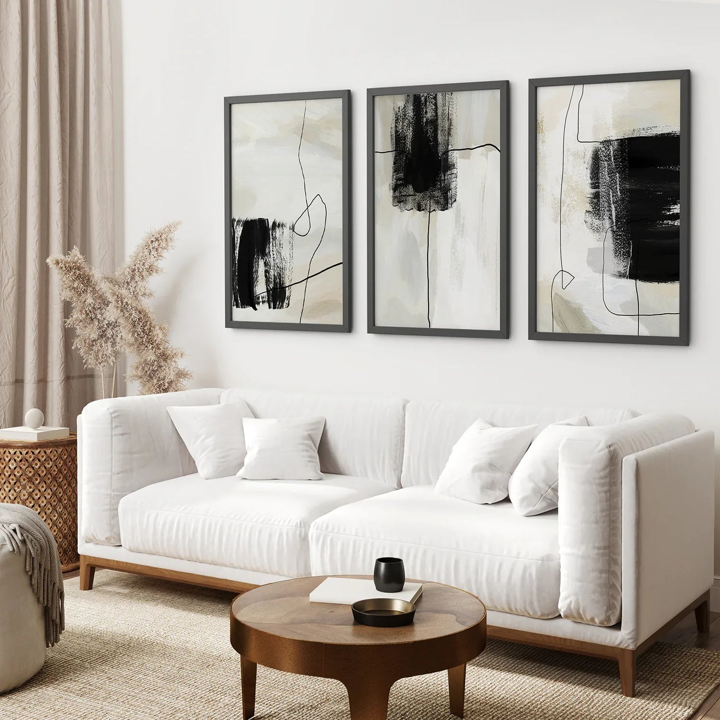 Simple Abstract Art – Japandi 3 Piece Wall Art Set