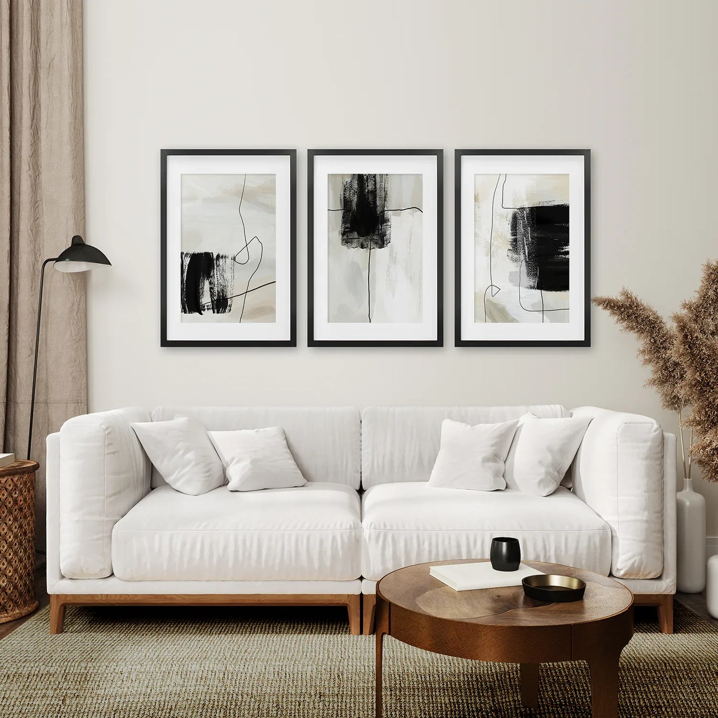 Simple Abstract Art – Japandi 3 Piece Wall Art Set