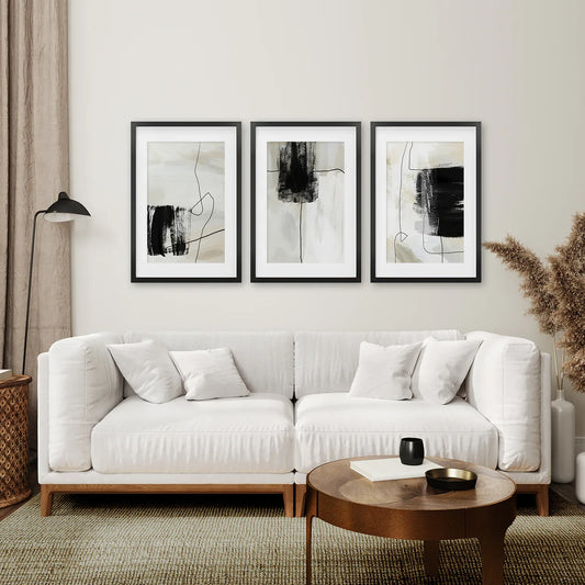 Simple Abstract Art – Japandi 3 Piece Wall Art Set