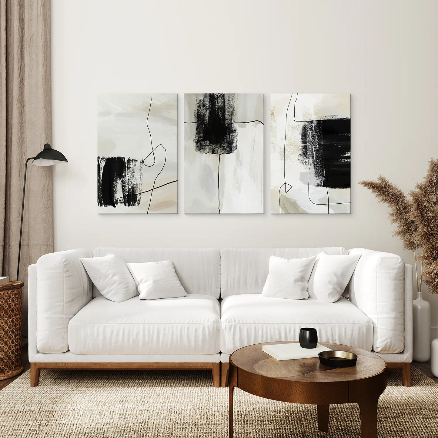 Simple Abstract Art – Japandi 3 Piece Wall Art Set
