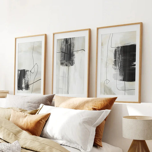 Simple Abstract Art – Japandi 3 Piece Wall Art Set