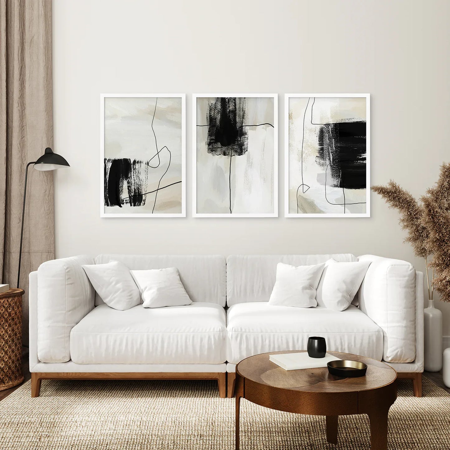 Simple Abstract Art – Japandi 3 Piece Wall Art Set