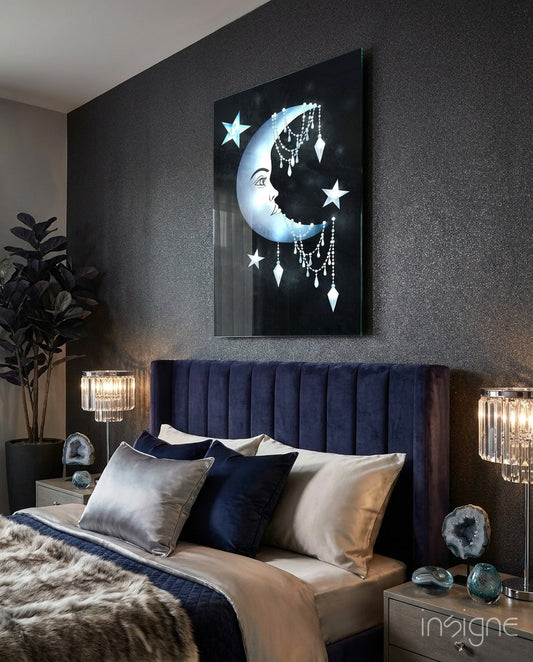 Celestial Crescent Garland – Glass Wall Art
