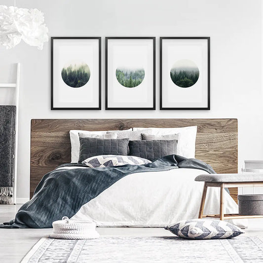 Nordic Forest Circles – 3 Piece Scandinavian Wall Art Set