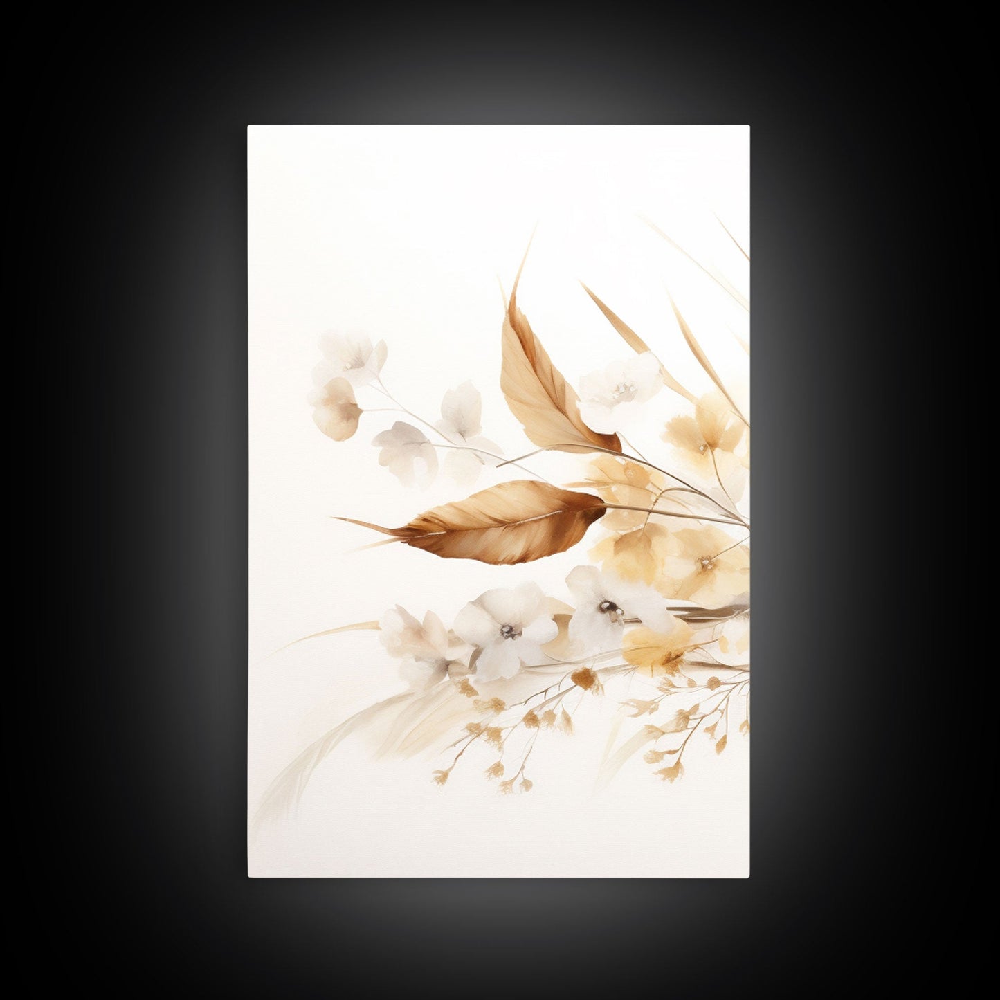 Minimalist Wildflower Trio – 3 Piece Framed Canvas Wall Art
