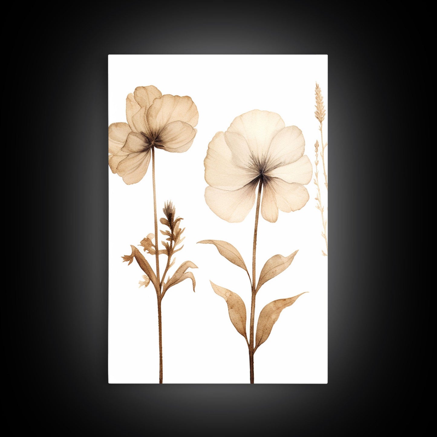 Minimalist Wildflower Botanical Wall Art Set – 3 Piece