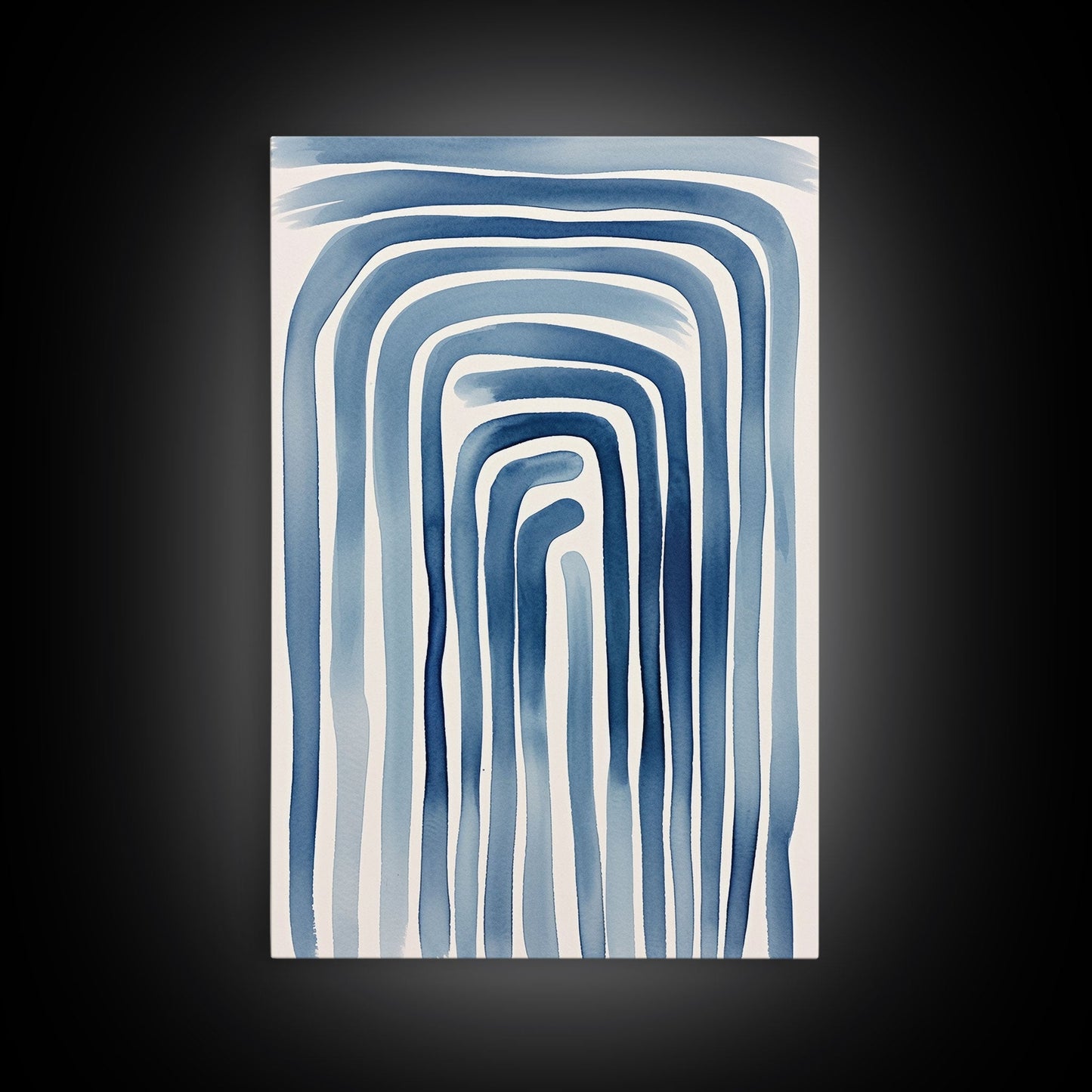Blue Arc Flow – Japandi Minimal Abstract Wall Art