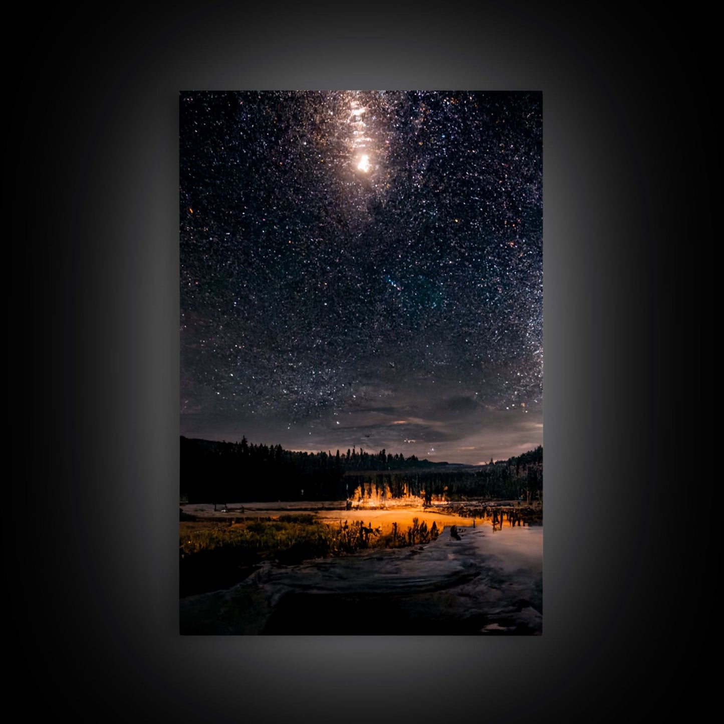 Starry Night Sky Over Montana – 3 Piece Wall Art Set, Travel Photography Canvas, Ready‑to‑Hang Triptych
