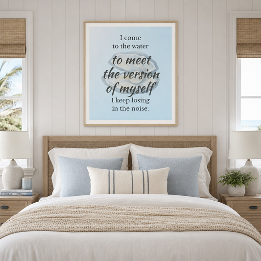 Pearl of the Stillness — Coastal Minimalist Art Print (4:5 Ratio Digital Download)