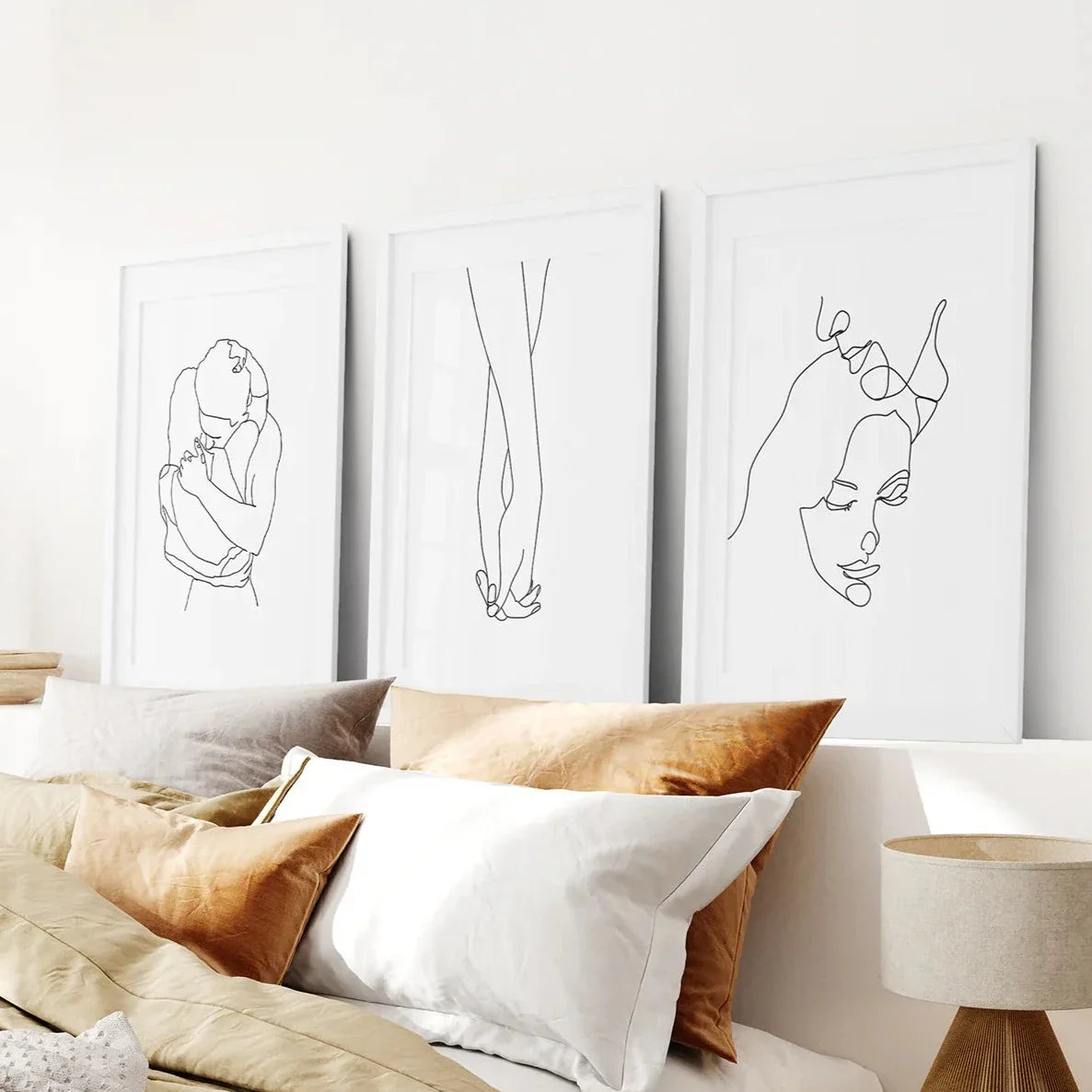 Soft Embrace Trio – Minimal Line Art Set