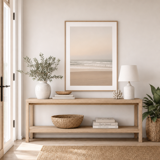 Dawnwashed Tide — Warm Coastal Shoreline Wall Art (4:5 Ratio Digital Download)