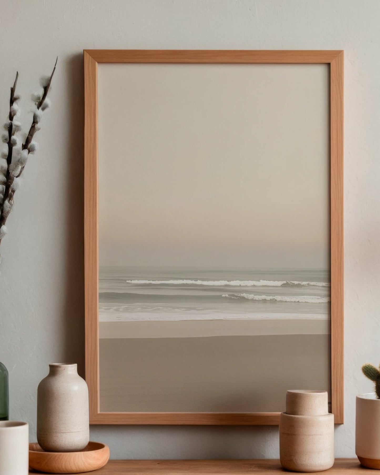 Dawnwashed Tide — Warm Coastal Shoreline Wall Art (4:5 Ratio Digital Download)