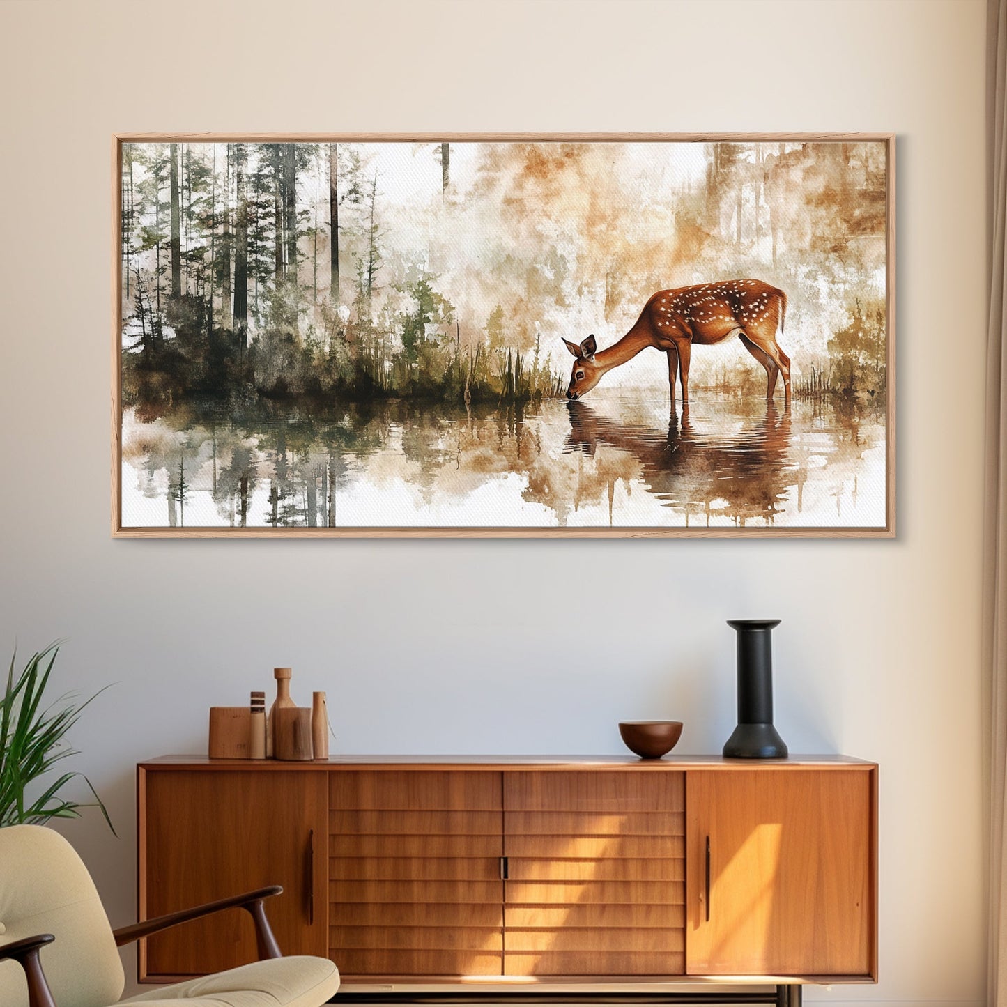 Forest Edge Deer – Woodland Nature Wall Art