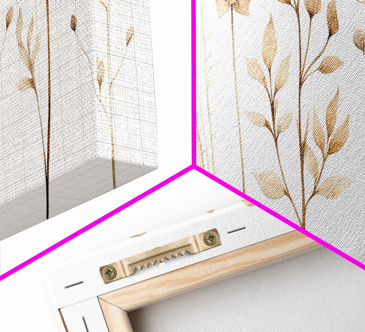 Minimalist Wildflower Botanical Wall Art Set – 3 Piece