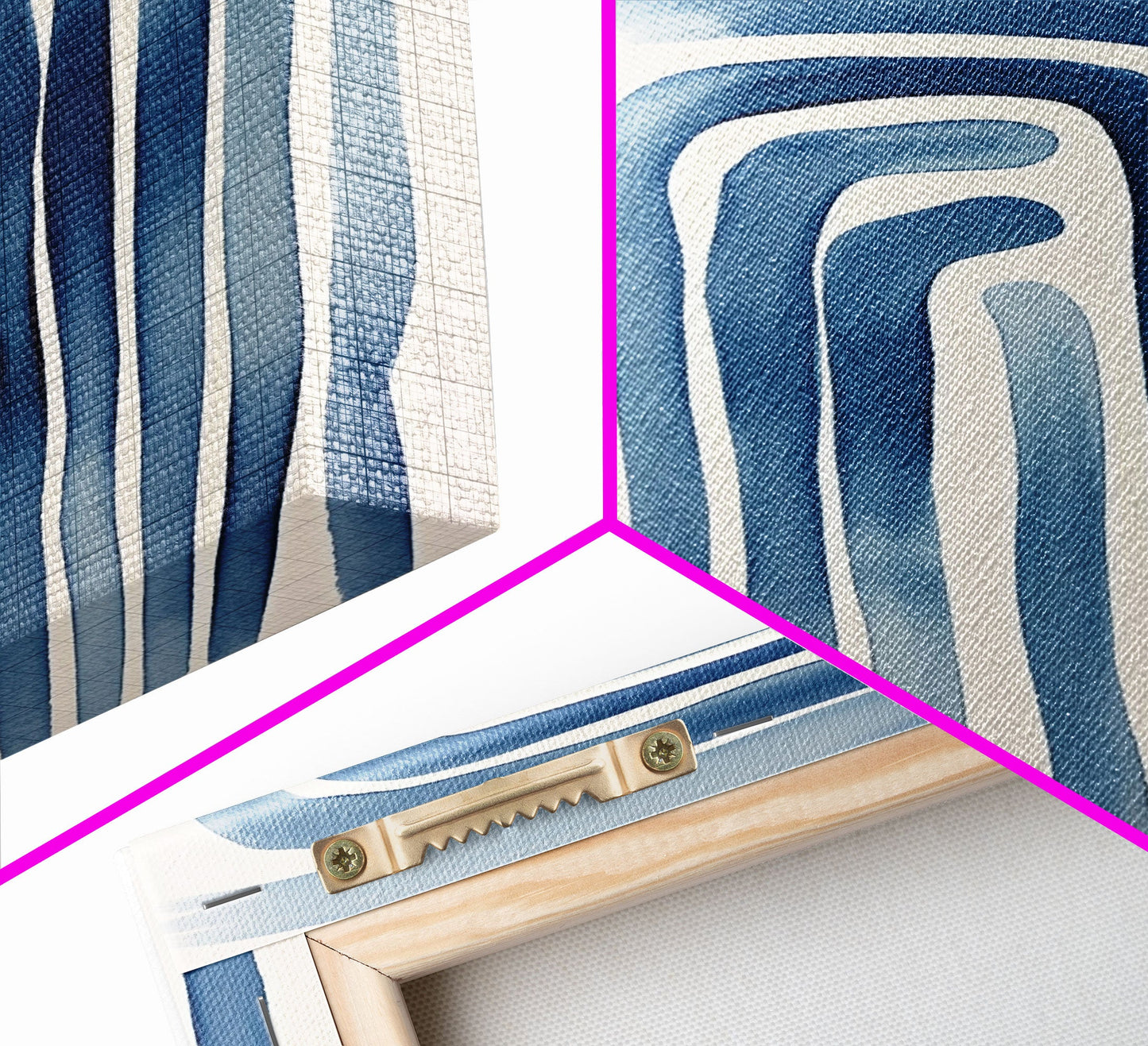 Blue Arc Flow – Japandi Minimal Abstract Wall Art