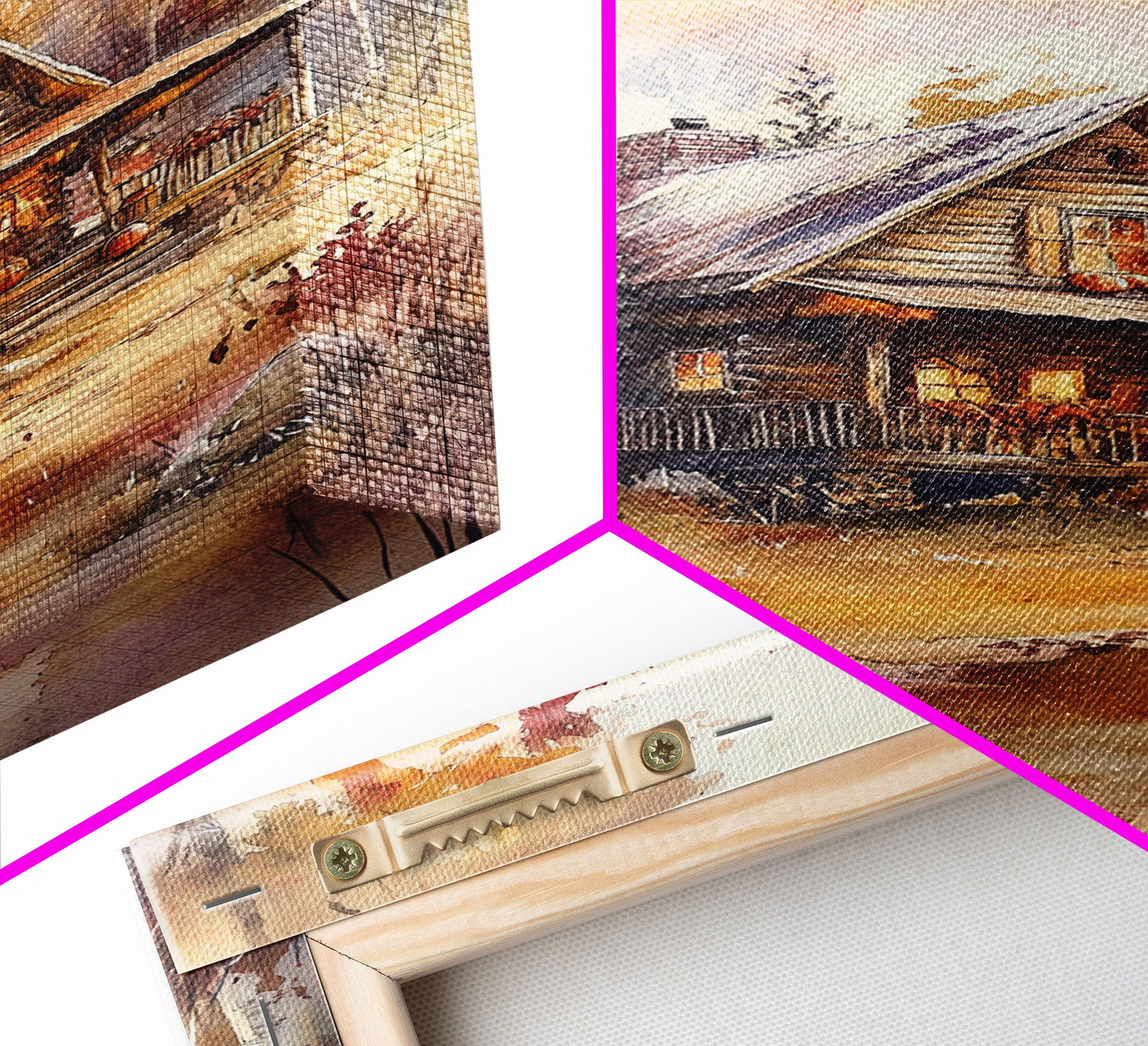 Autumn Cabin Glow – Rustic Woodland Wall Art