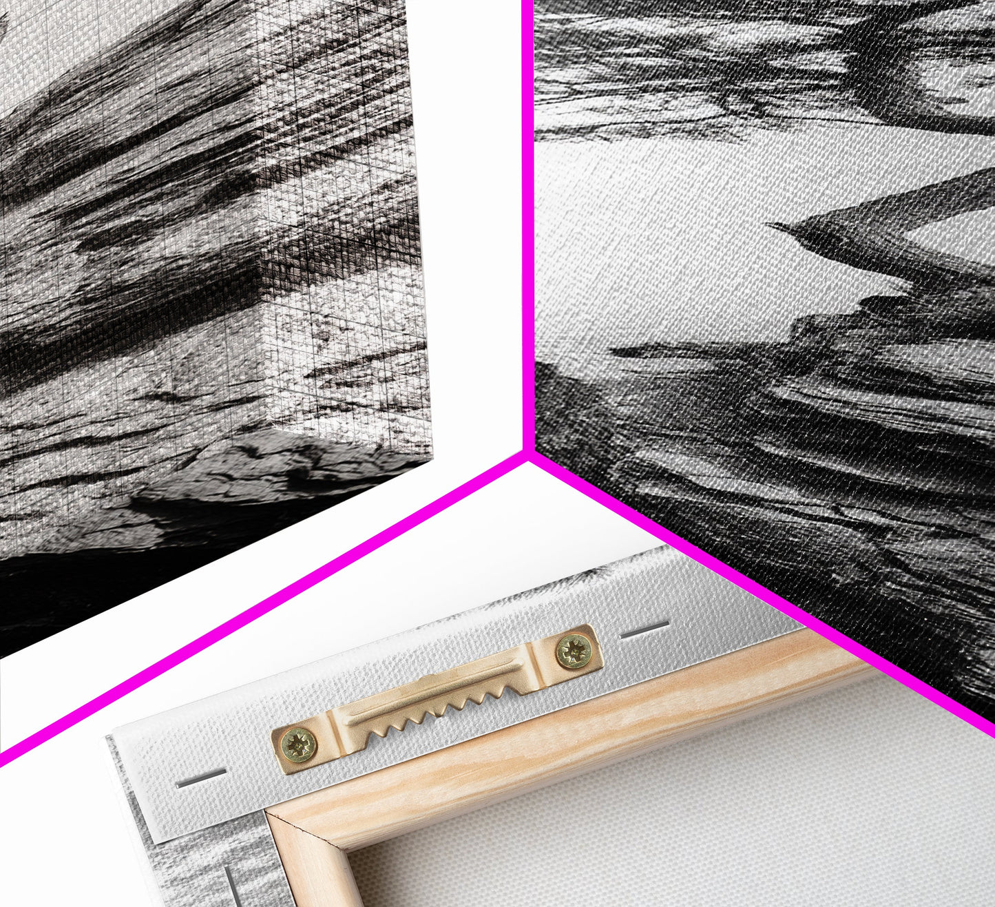 Cliffside Solitude – Black & White Woodland Tree Wall Art