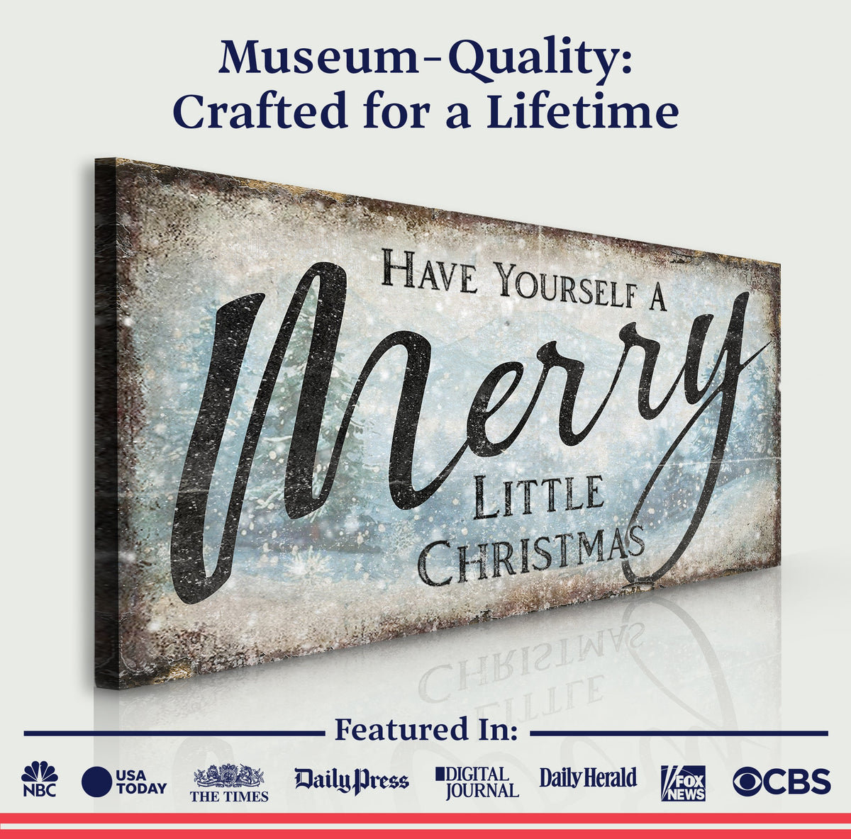 Have Yourself a Merry Little Christmas, Rustic Christmas Wall Art Sign, Holiday Decor