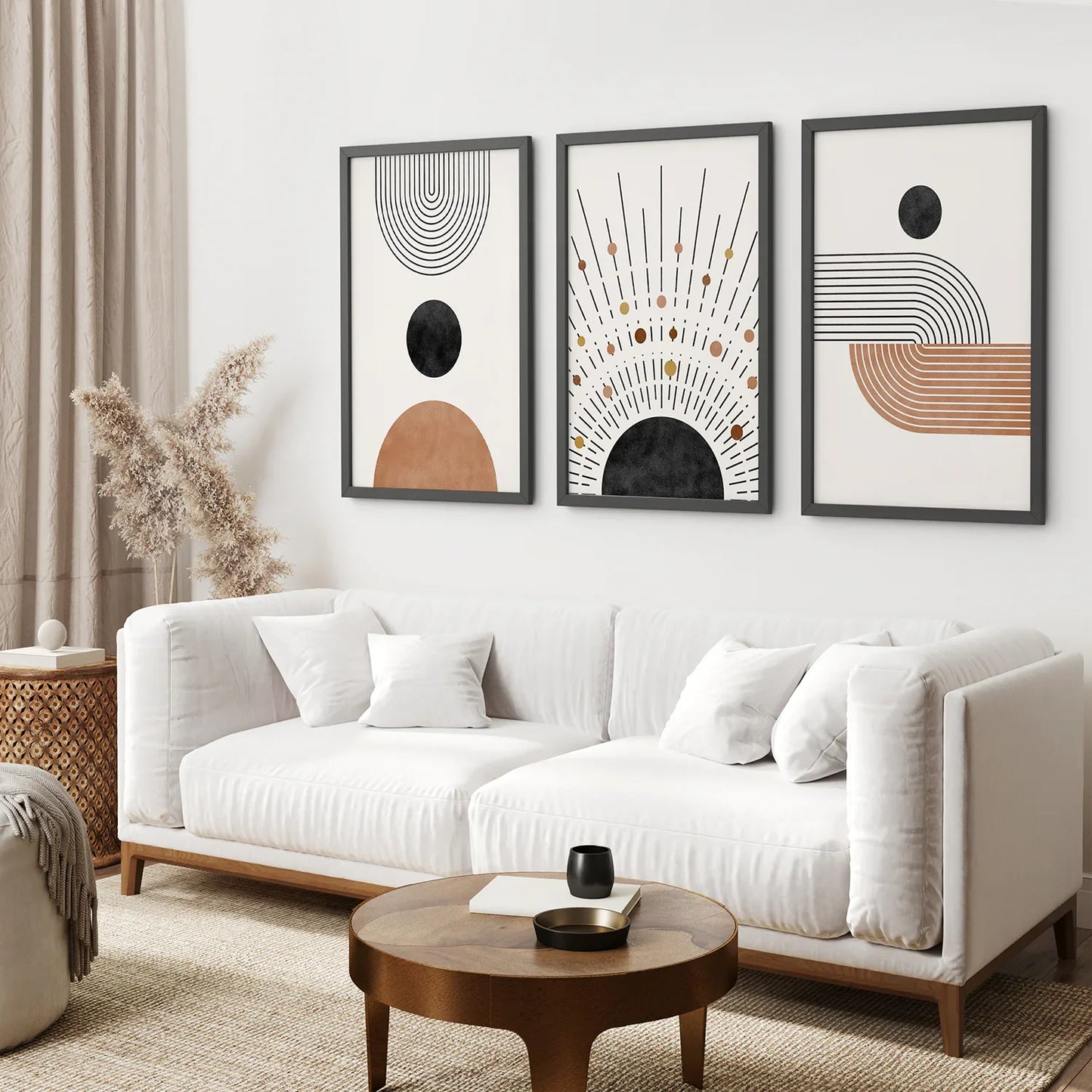 Geometric Japandi Wall Art – 3 Piece Wall Art Set