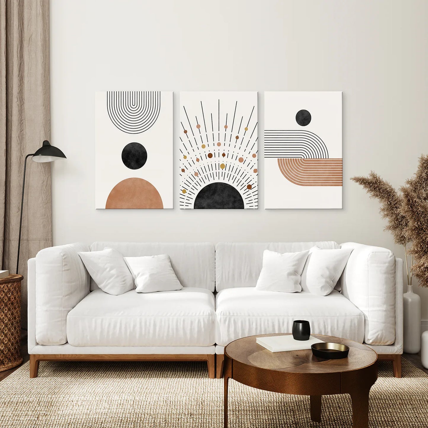 Geometric Japandi Wall Art – 3 Piece Wall Art Set