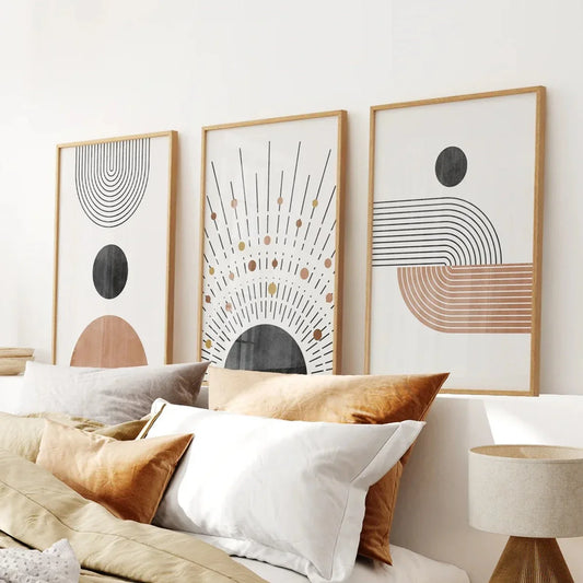 Geometric Japandi Wall Art – 3 Piece Wall Art Set