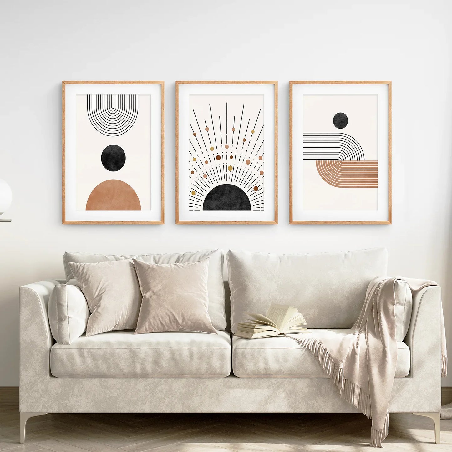 Geometric Japandi Wall Art – 3 Piece Wall Art Set