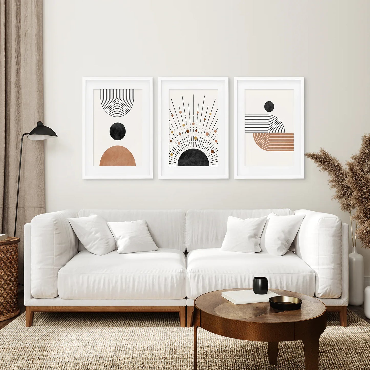 Geometric Japandi Wall Art – 3 Piece Wall Art Set