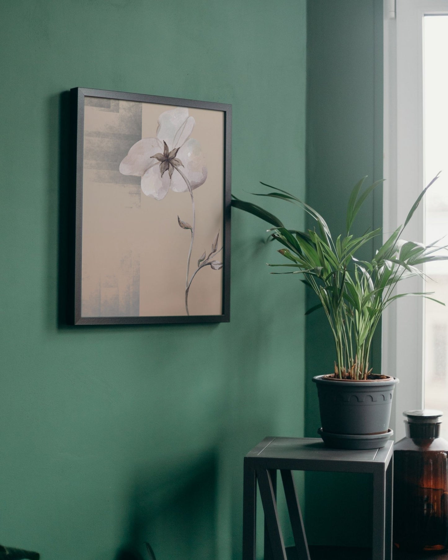 Morning Bloom — Cozy Neutral Botanical Wall Art (4:5 Ratio Digital Download)
