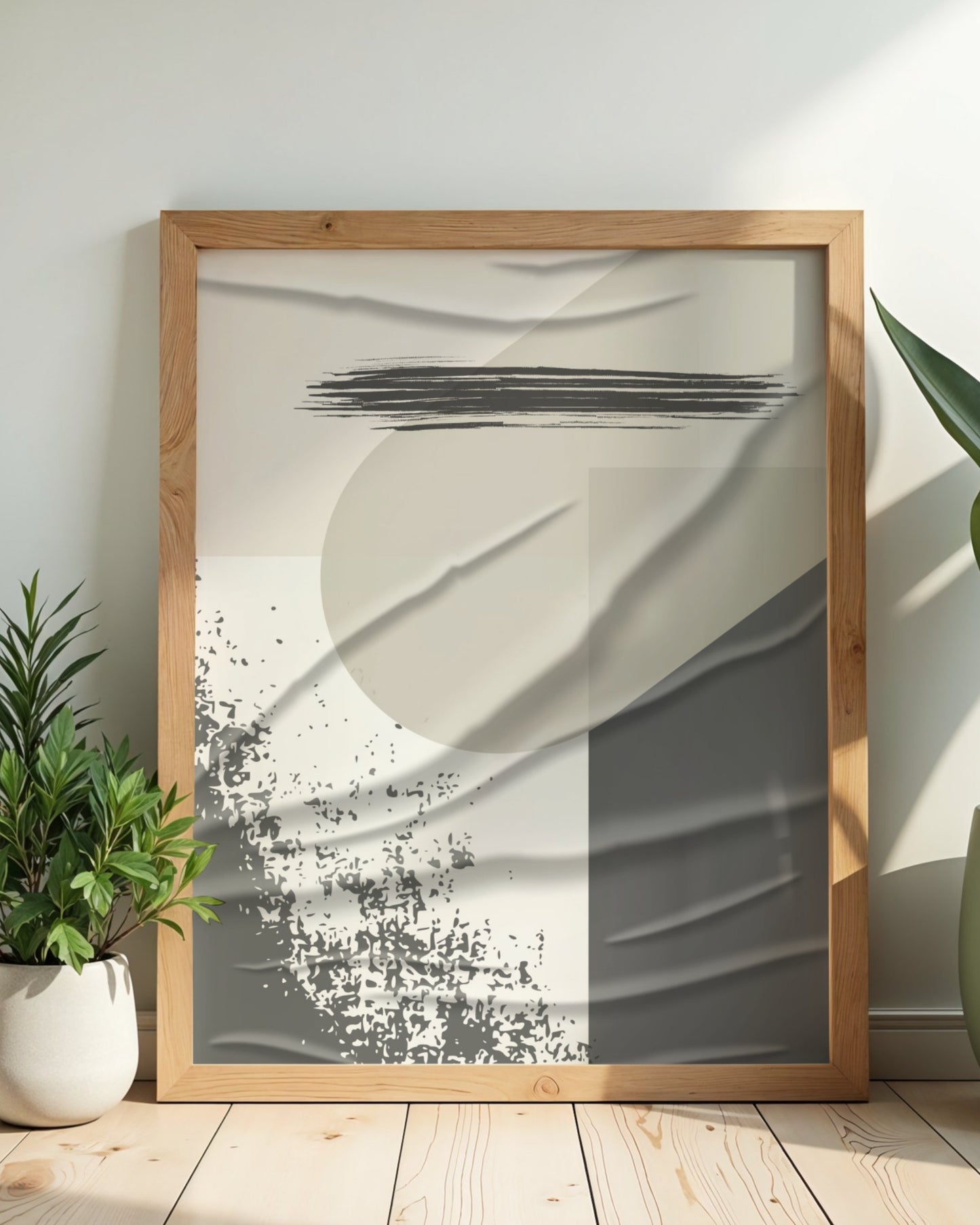 Muted Echoes — Neutral Abstract Texture Print (4:5 Ratio Digital Download)