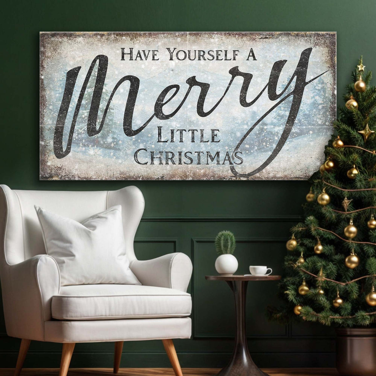 Have Yourself a Merry Little Christmas, Rustic Christmas Wall Art Sign, Holiday Decor