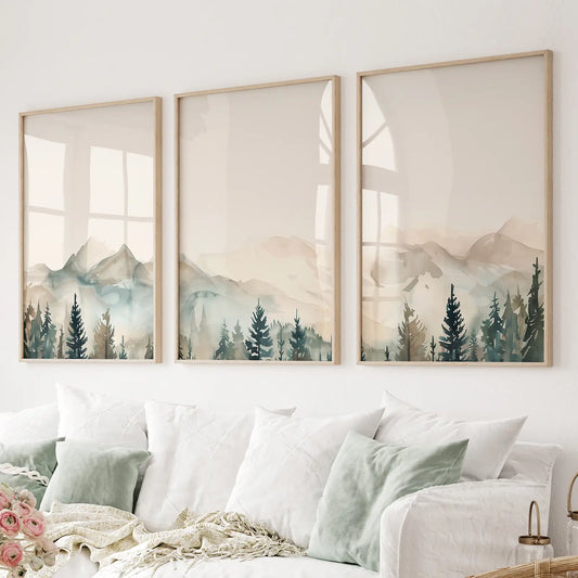 Nature Prints – Modern Minimal Forest Wall Art Set
