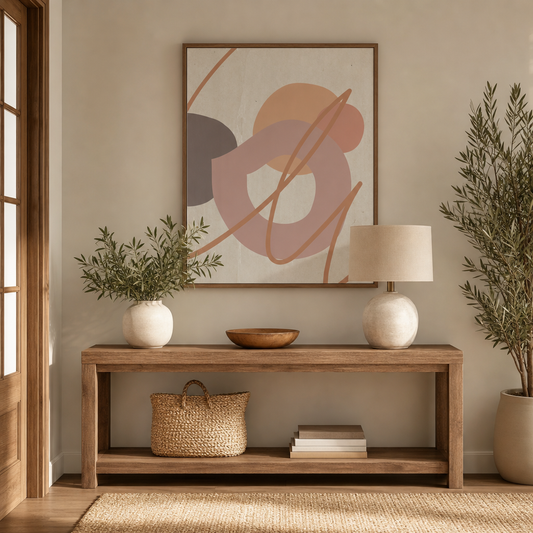Organic Balance — Soft Neutral Abstract Wall Art (4:5 Ratio Digital Download)