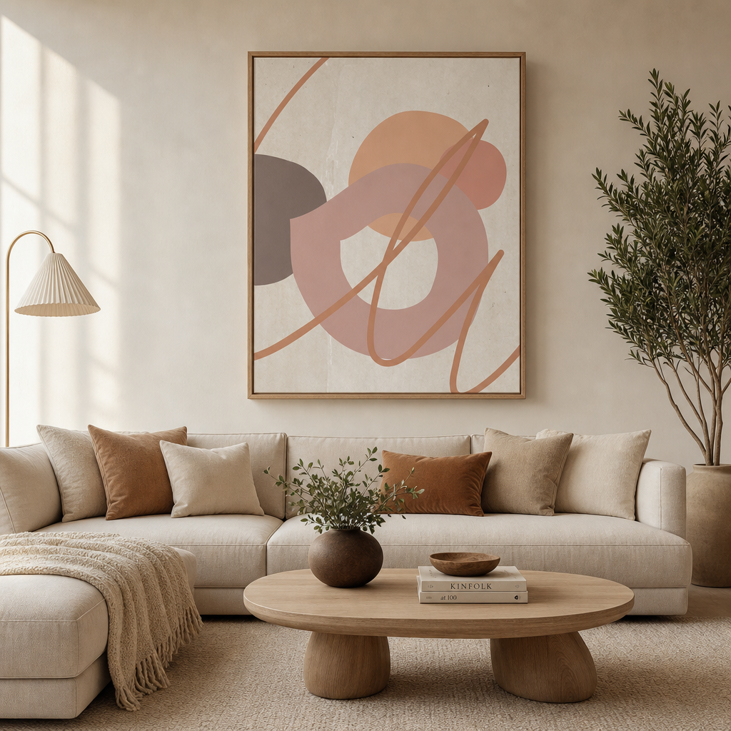 Organic Balance — Soft Neutral Abstract Wall Art (4:5 Ratio Digital Download)