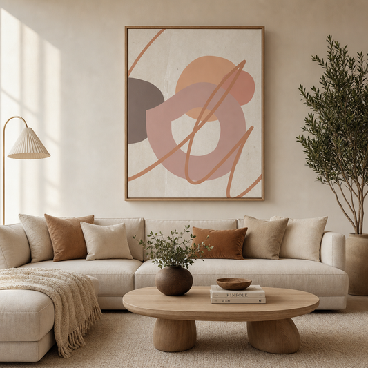 Organic Balance — Soft Neutral Abstract Wall Art (4:5 Ratio Digital Download)