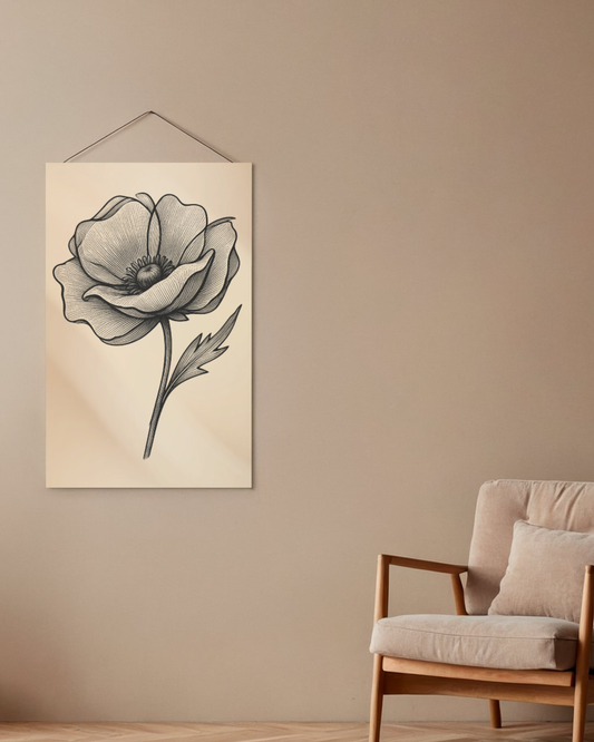 Ink & Petal — Minimalist Botanical Line Art Print (4:5 Ratio Digital Download)