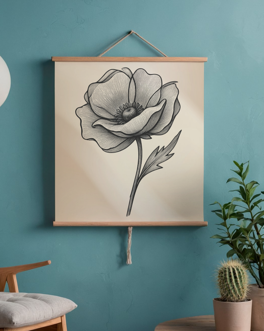 Ink & Petal — Minimalist Botanical Line Art Print (4:5 Ratio Digital Download)