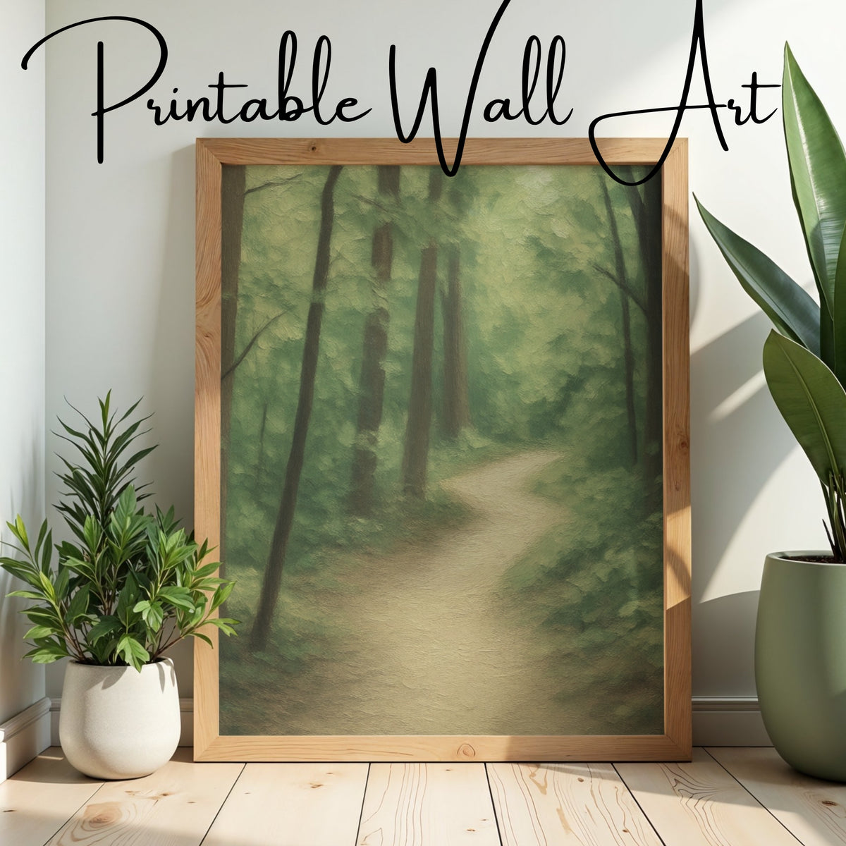 Quiet Steps – Muted Forest Path Wall Art